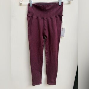 Good American Ribbed Leggings - Deep Burgundy